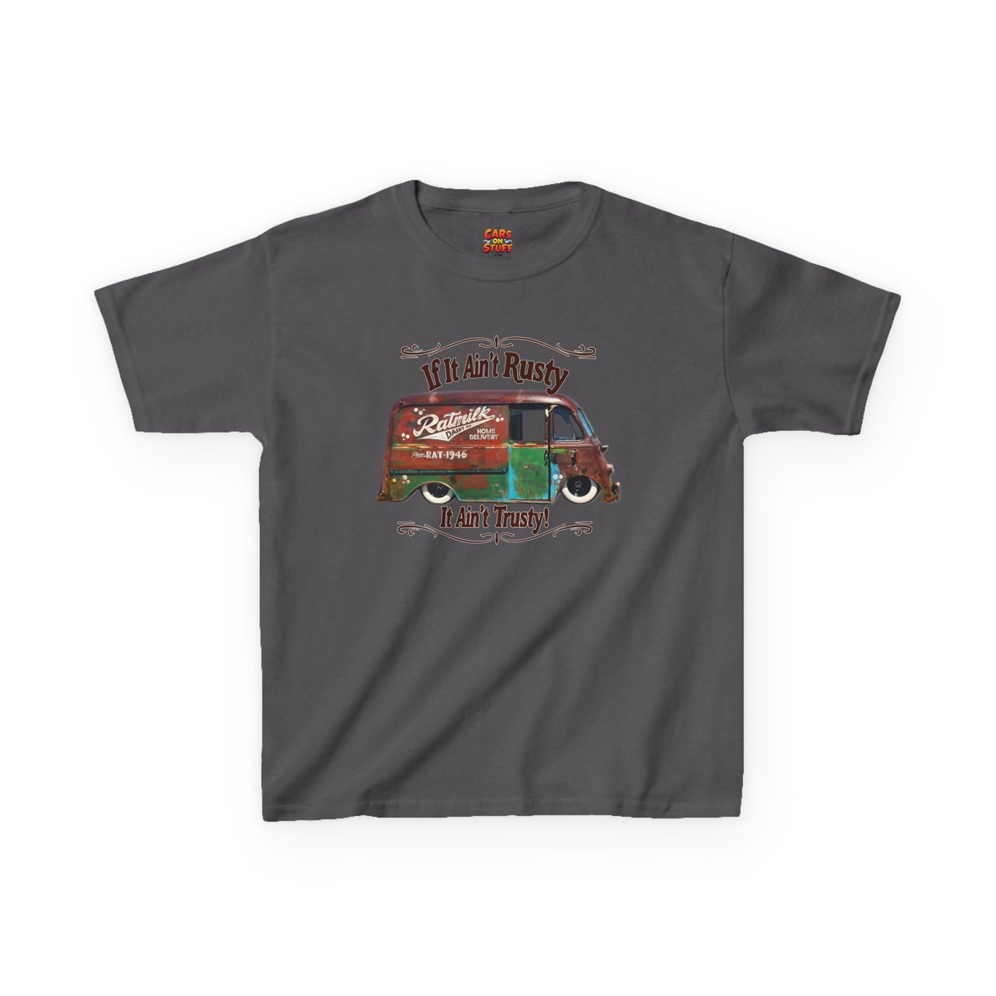 1946 Metro Van If It Ain't Rusty It Ain't Trusty! on Kids Heavy Cotton Tee