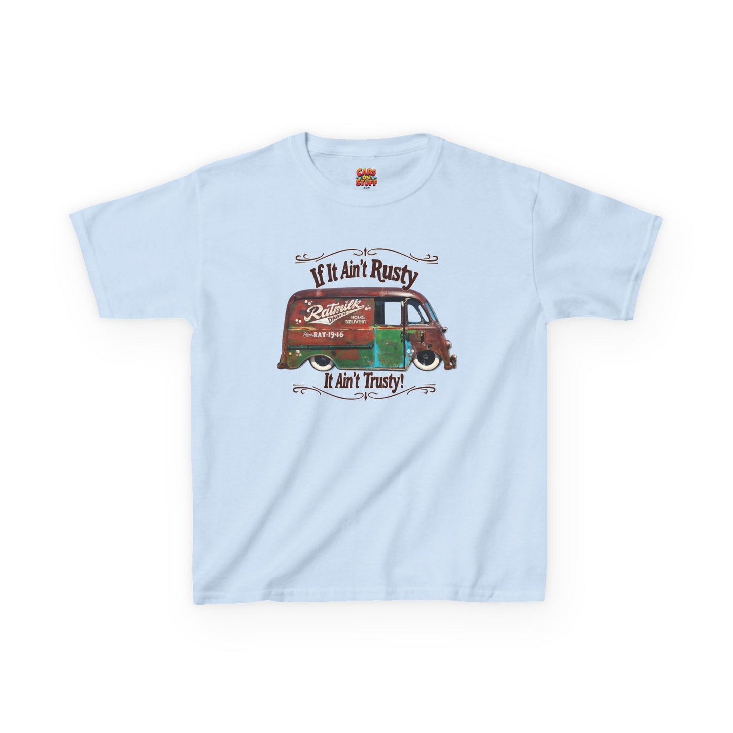 1946 Metro Van If It Ain't Rusty It Ain't Trusty! on Kids Heavy Cotton Tee