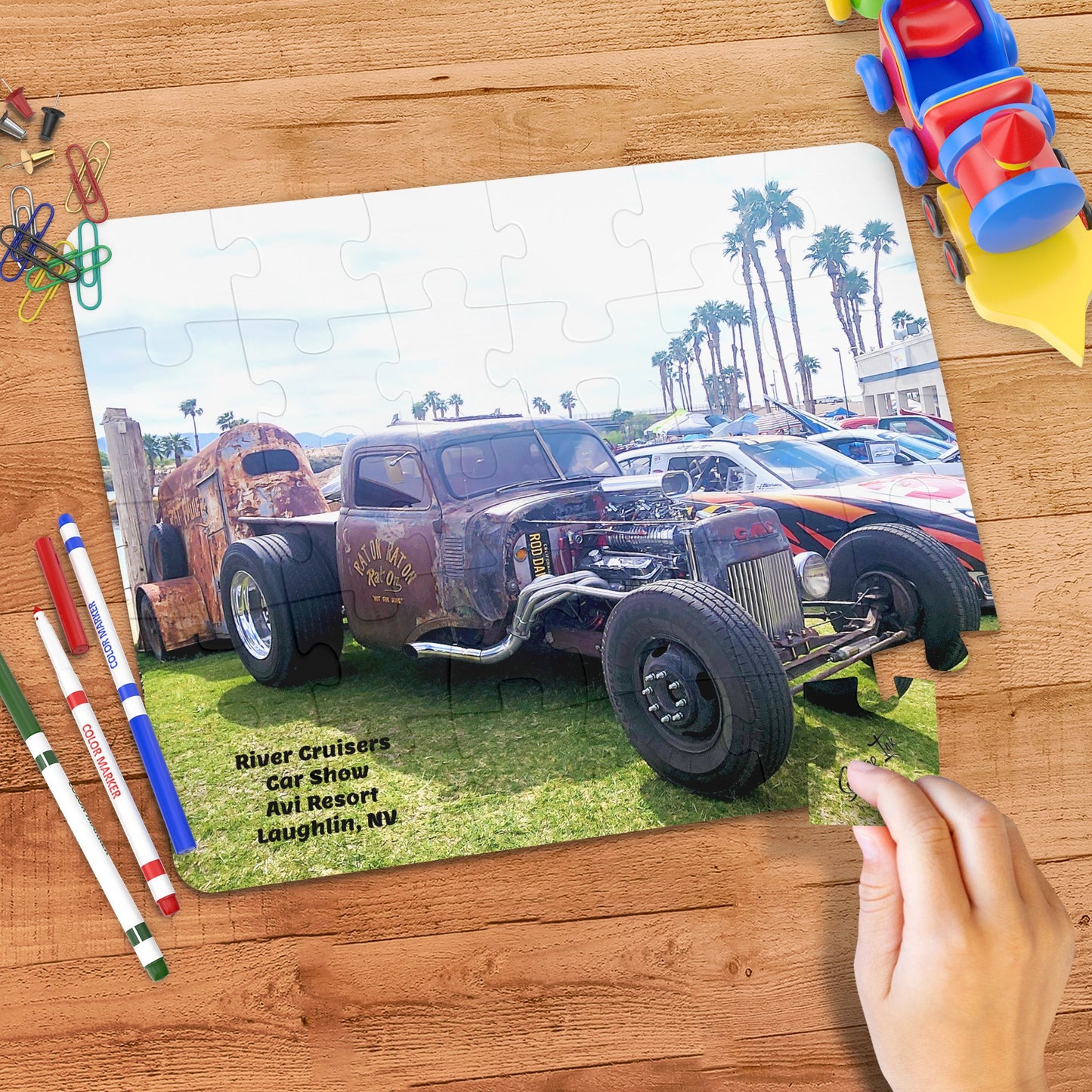 Vintage Car Show at Resort in Laughlin NV Puzzle product