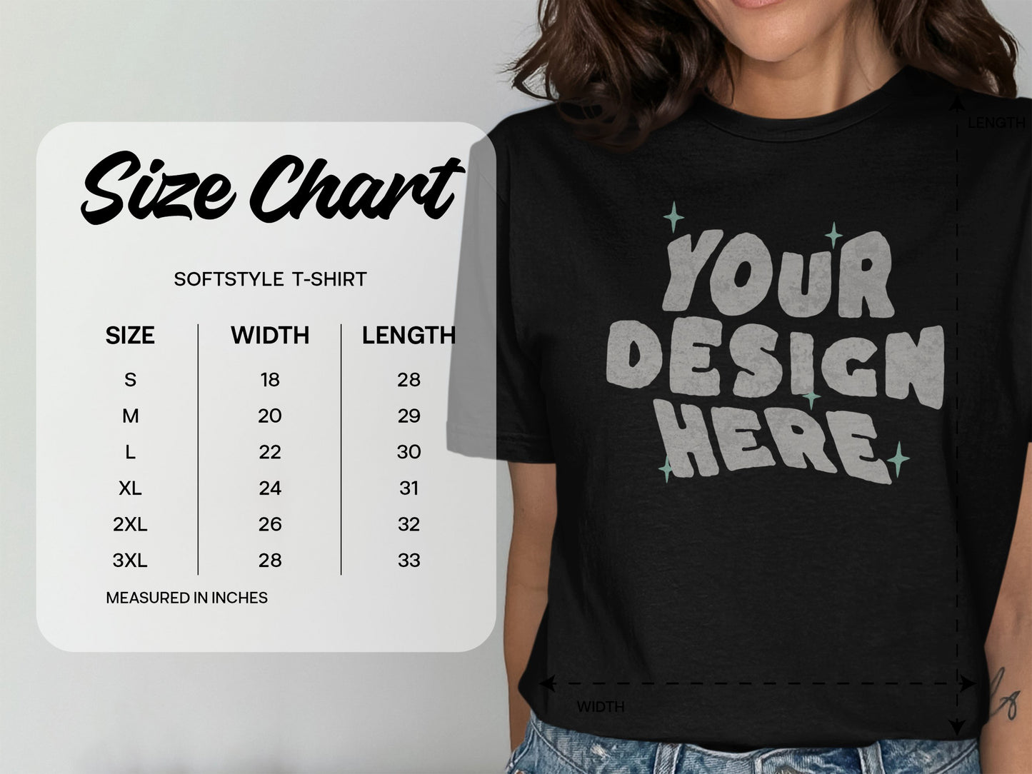 Your Custom Design on a unisex adult tee. Front placement. Many color choices
