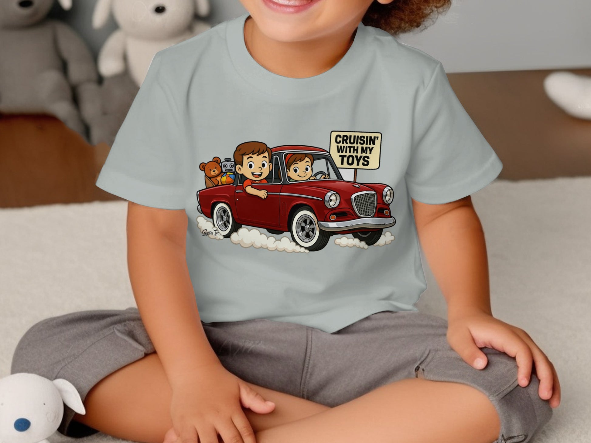 Cruisin With My Toys Kids Cartoon Graphic Tee product