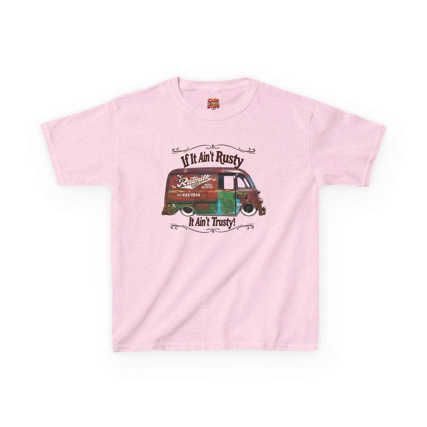 1946 Metro Van If It Ain't Rusty It Ain't Trusty! on Kids Heavy Cotton Tee
