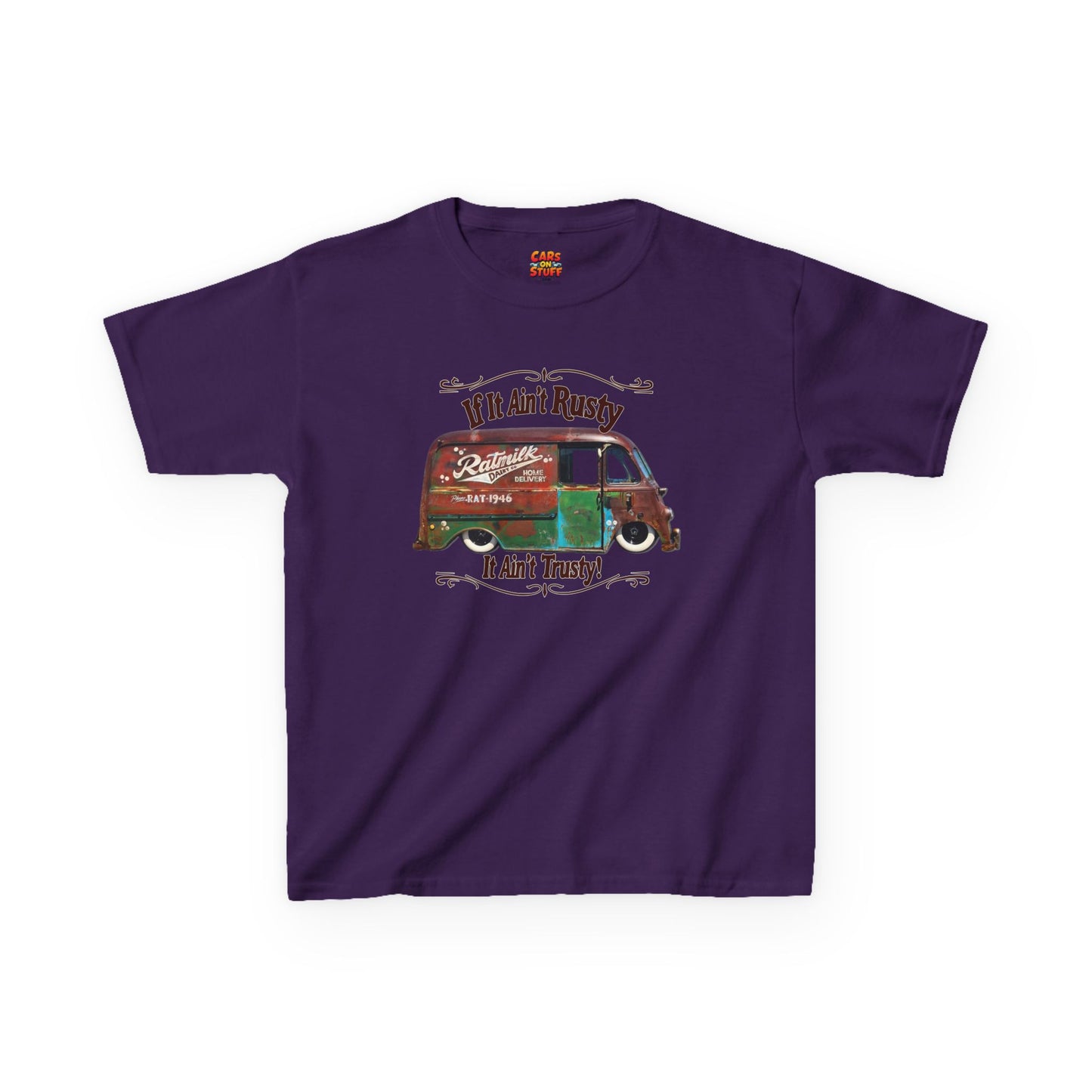 1946 Metro Van If It Ain't Rusty It Ain't Trusty! on Kids Heavy Cotton Tee