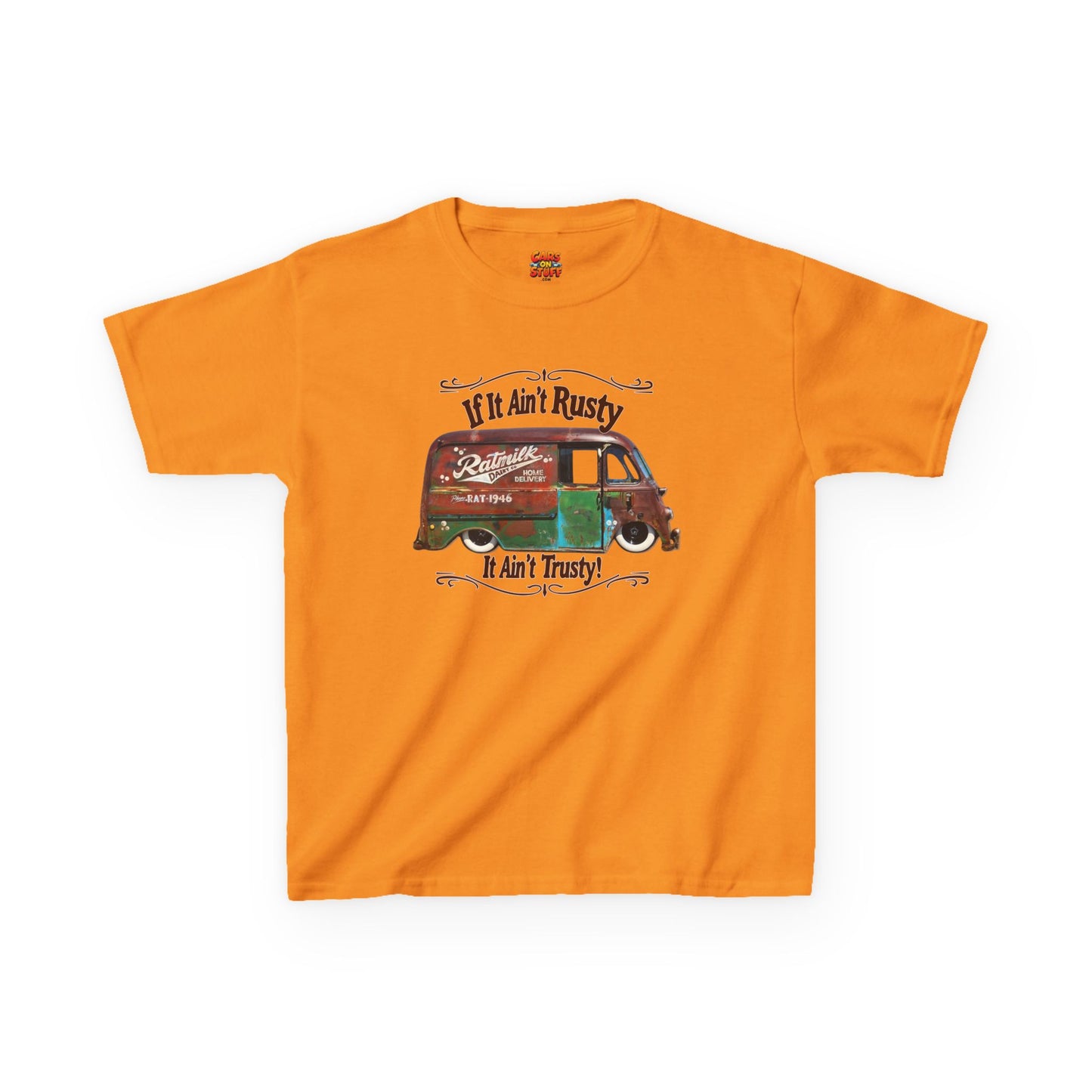 1946 Metro Van If It Ain't Rusty It Ain't Trusty! on Kids Heavy Cotton Tee