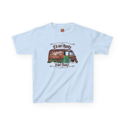 1946 Metro Van If It Ain't Rusty It Ain't Trusty! on Kids Heavy Cotton Tee