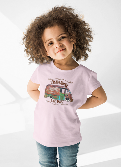 1946 Metro Van If It Ain't Rusty It Ain't Trusty! on Kids Heavy Cotton Tee