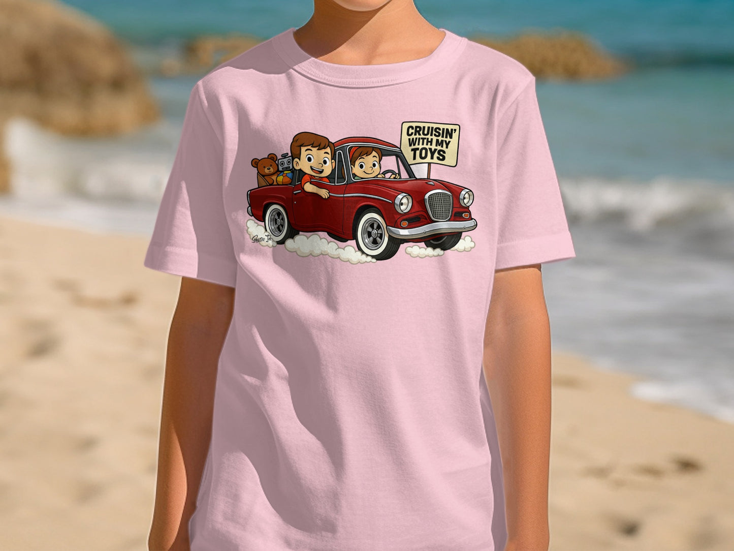 Cruisin' With My Toys Graphic Cartoon T-Shirt product type
