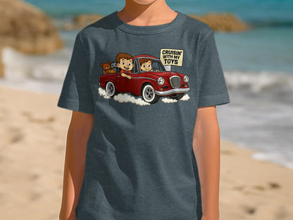 Cruisin' with My Toys Kid's Cartoon T-shirt product type