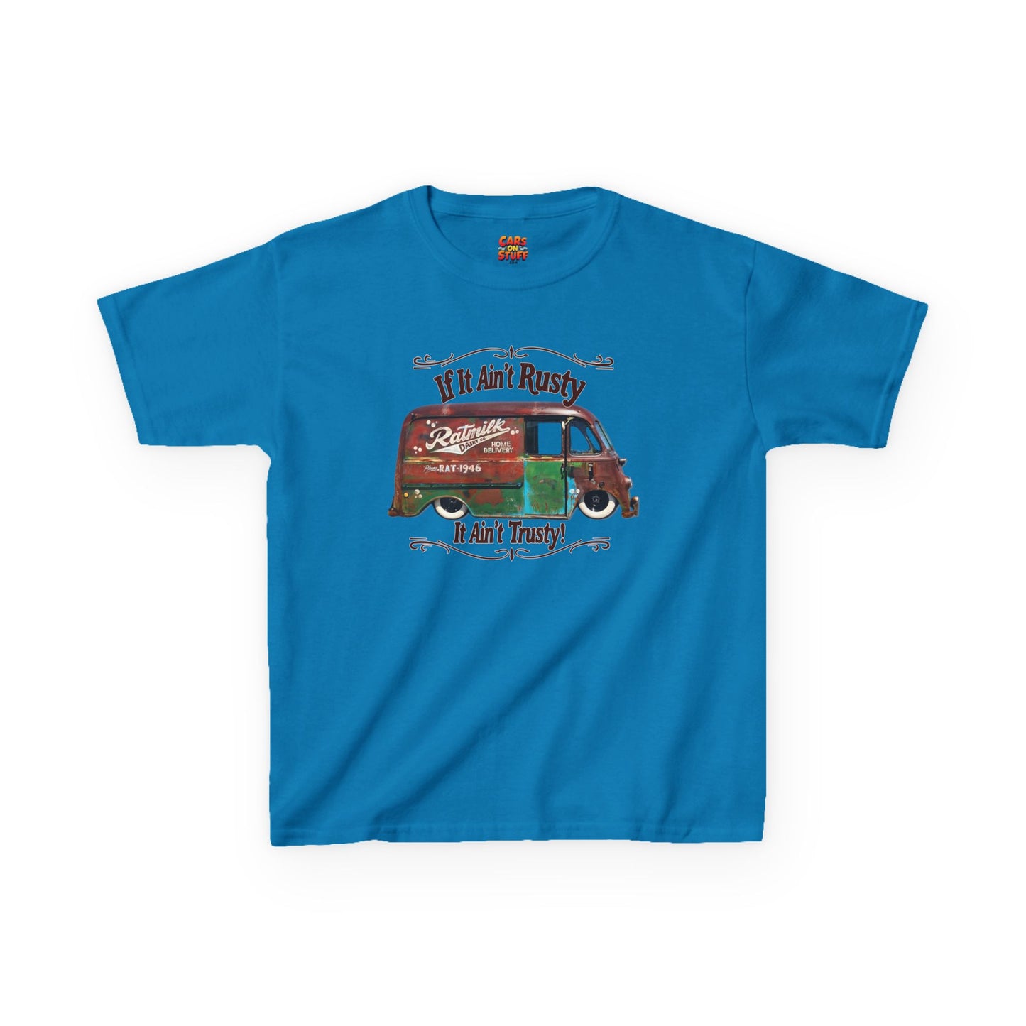 1946 Metro Van If It Ain't Rusty It Ain't Trusty! on Kids Heavy Cotton Tee