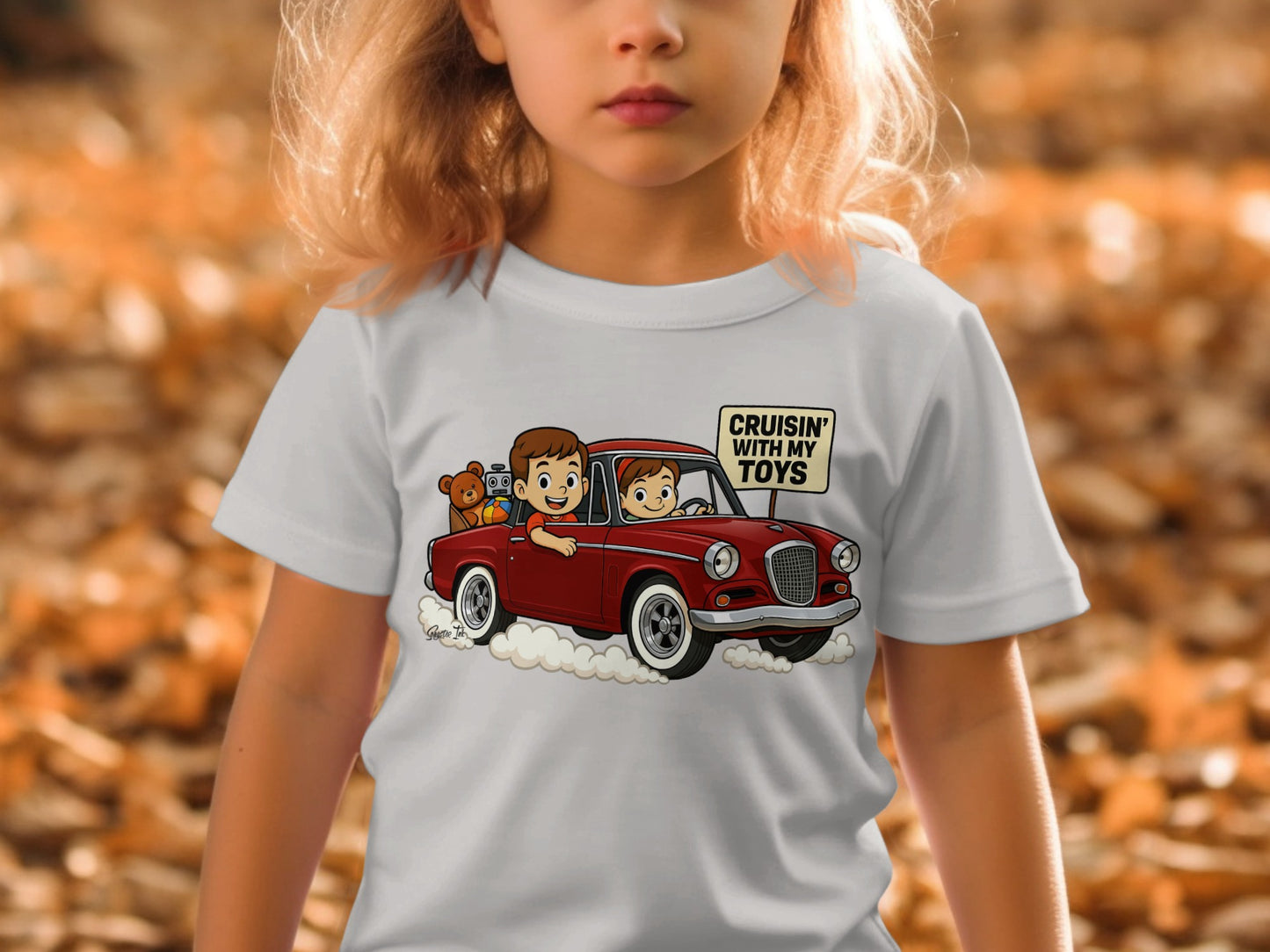 Cruisin' with My Toys Cartoon Car Graphic Tee product type