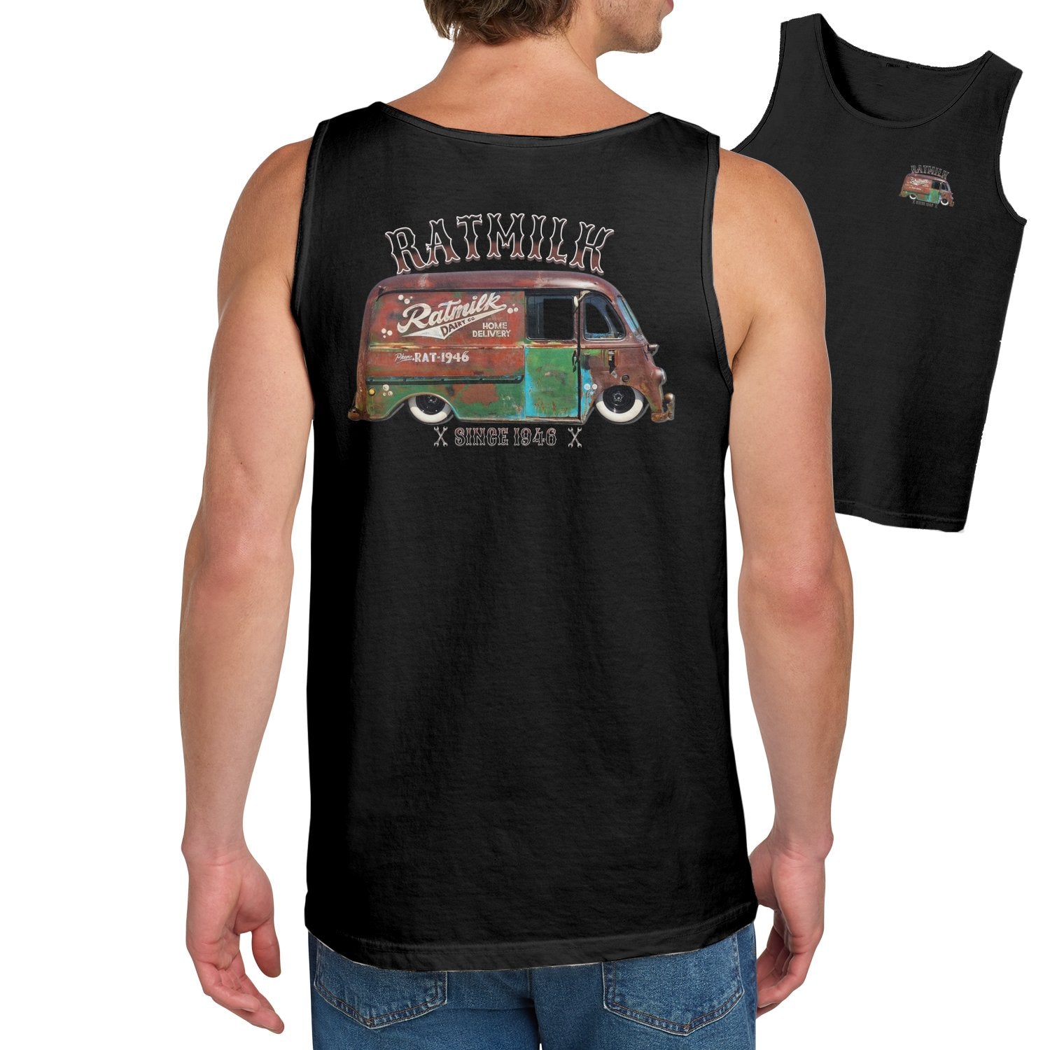 Vintage Ratmilk Van Design Graphic Tank Top product type