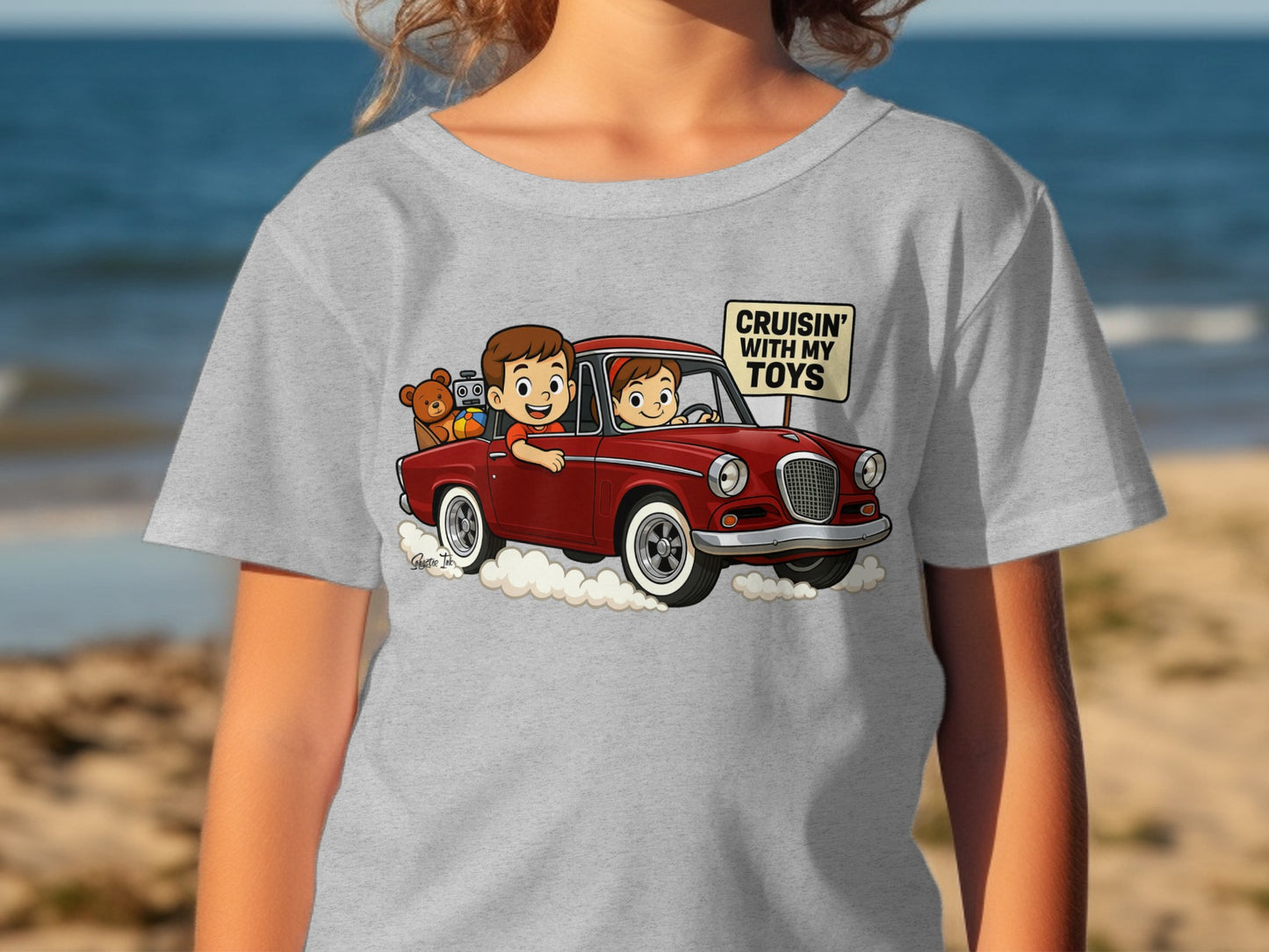 Cruisin With My Toys Kids Cartoon Graphic T-shirt product